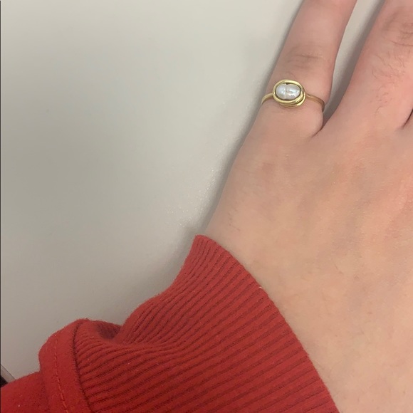 Water pearl 18k gold ring - Picture 1 of 2